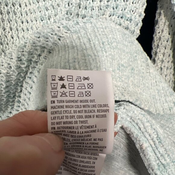 American Eagle Distressed Baby Blue Loose Knit Sweater XS - Picture 6 of 7